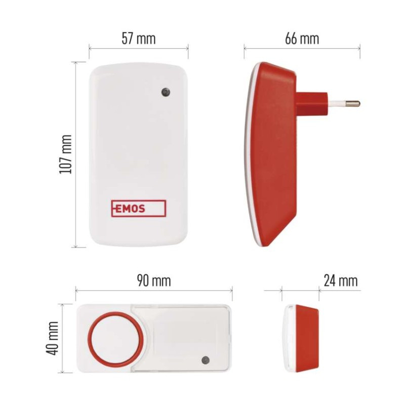 Domový bezdrôtový zvonček bez baterie P5750.2R do zásuvky 1