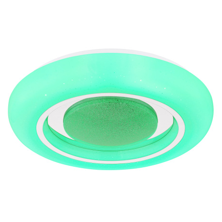 Stropné svietidlo, kov biely, akryl opál, chróm, stmievateľné, viackrokové ovládanie cez nástenný vy 9