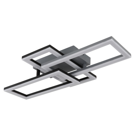 Stropné svietidlo, plast čierny matný, sivý, akryl biely, otočné, DxŠxV: 614x341x93mm, LED 24W 230V, 2