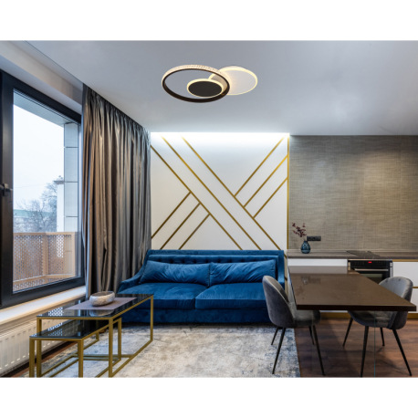 Stropné svietidlo, matný biely kov, matný čierny kov, akryl biely, číre plastové krištále, DxŠxV: 45 1