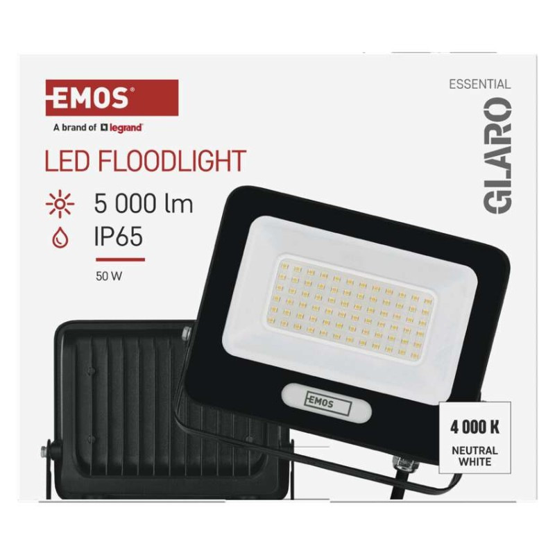 LED reflektor GLARO 50W, čierny, IP65, 5000 lm, neutrálna biela 13