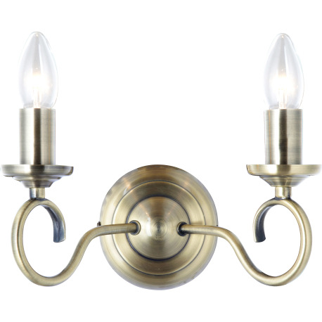 Nástenné svietidlo, mosadz, ŠxV:240x170, H: 165, bez žiaroviek 2xE14, max. 40W 230V. 1