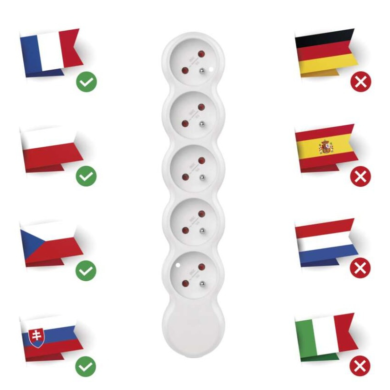 Samostatná 5 zásuvka, biela 1