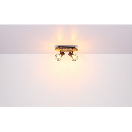 Nástenné svietidlo, kov čierny, plast vzhľad dreva, kovová mriežka, ŠxV:130x185mm, H: 195mm, bez žia 7