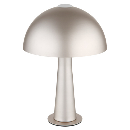 Stolná lampa z kovu v matnej cappuccino farbe, kábel z čierneho PVC, kolískový vypínač na kábli, ø: 10