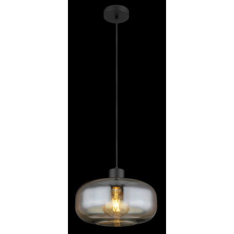 Závesné svietidlo kov čierny matný, sklo jantárové, možnosť nastavenia výšky, ø: 280mm, V: 1200mm, b 2