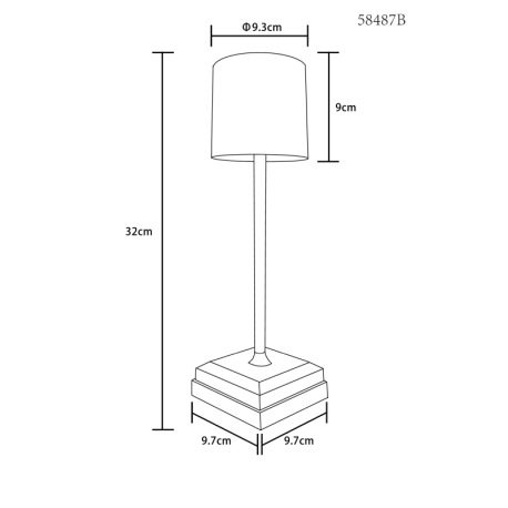 Stolná lampa, plast/kov čierny matný, plast biely, dotykové zapnutie/vypnutie, plynulý dotykový stmi 19