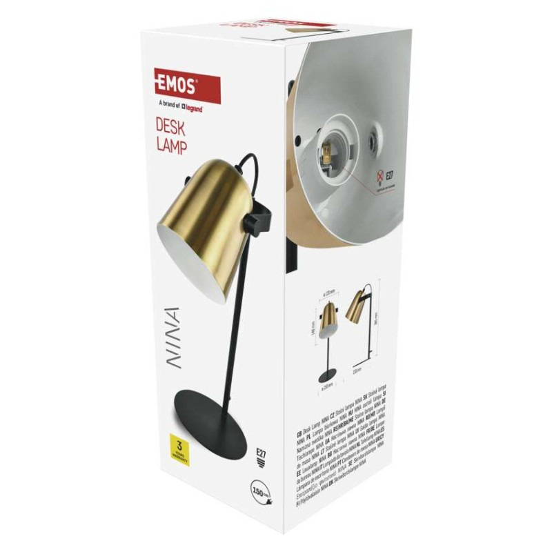 Stolná lampa NINA, zlatá 3