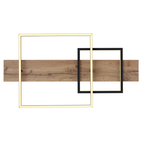 Stropné svietidlo kov čierny mat, MDF imitácia dreva, hliník čierny mat, plast opál, niekoľko úrovní 4