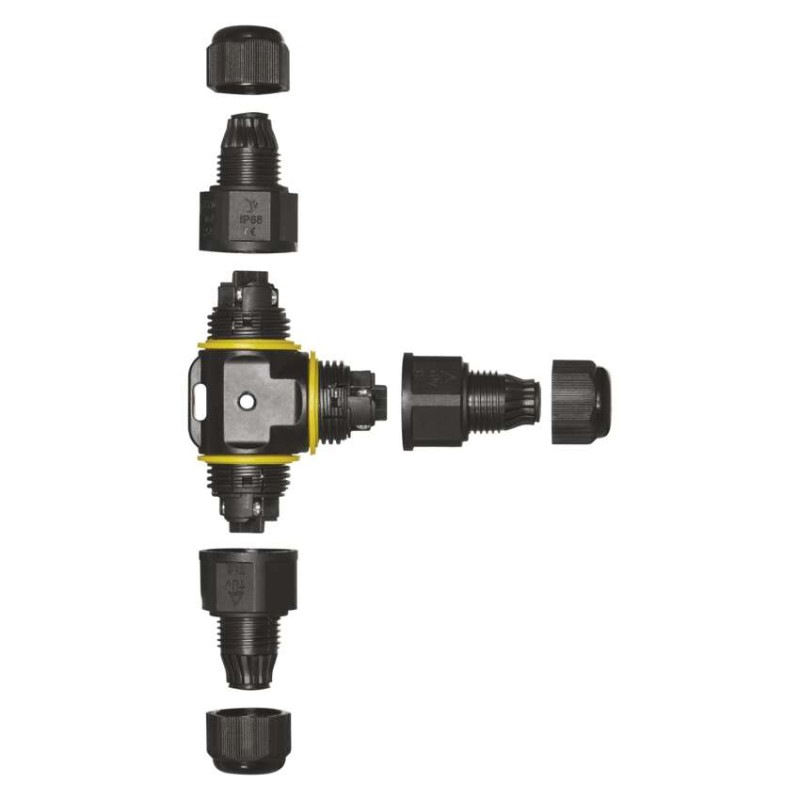 Plastová káblová T spojka IP68 5