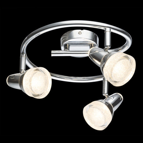 Stropné svietidlo, kov, chróm, plast, chróm, sklenené kryštály číre, Ø: 250, V: 170, vrátane 3xLED 4 1
