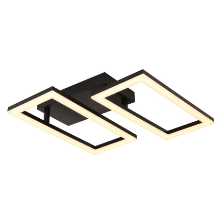 Stropné svietidlo, kov čierny matný, plast čierny matný, plast biely, polohovateľné, DxŠxV: 614x195x 5