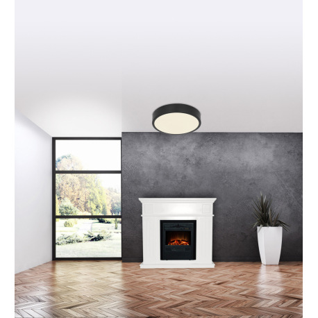 Stropné svietidlo, hliník čierny, akryl opál satinovaný, Ø 170, V: 26, vrátane 1xLED 22W 230V, 1800l 1