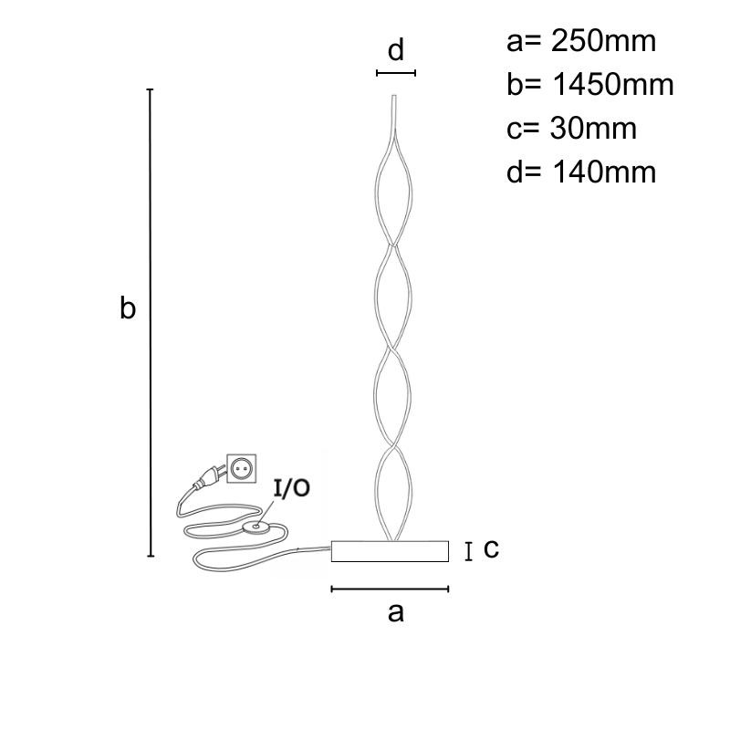 LED dizajnová stojaca lampa 70W - JF2311/B 6