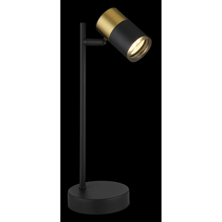 Stolové svietidlo, kov čierny, hliník medený matný, hliník čierny matný, plast dymový, kábel PVC čie 10