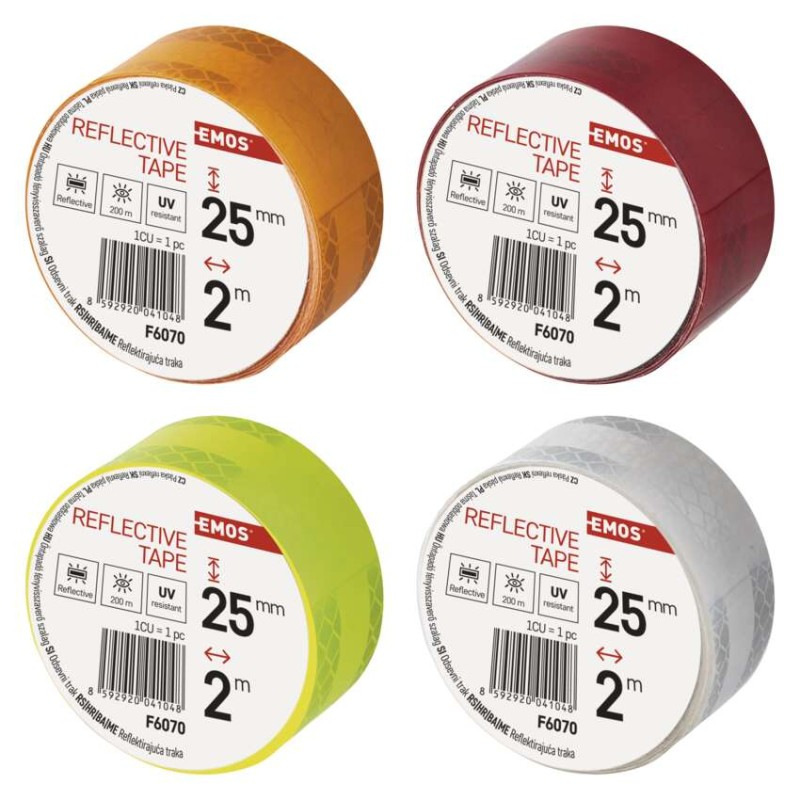 Reflexná páska 25 mm / 2m, 12 ks, display box 7