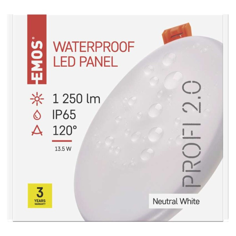 LED panel VIXXO 155mm, kruhový vstavaný biely, 13,5W neutr. b., IP65 6