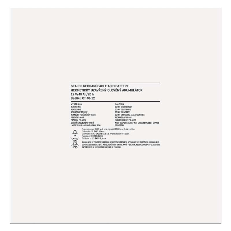 Bezúdržbový olovený akumulátor 12 V/40 Ah M6 5
