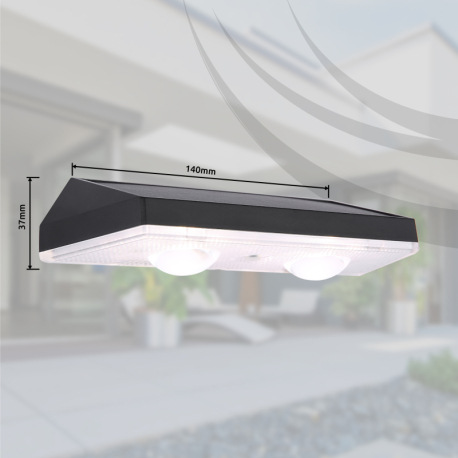 Solárne svietidlo, plast čierny/priehľadný/satinovaný, vypínač, krokový prepínač, fixácia farieb, vr 18