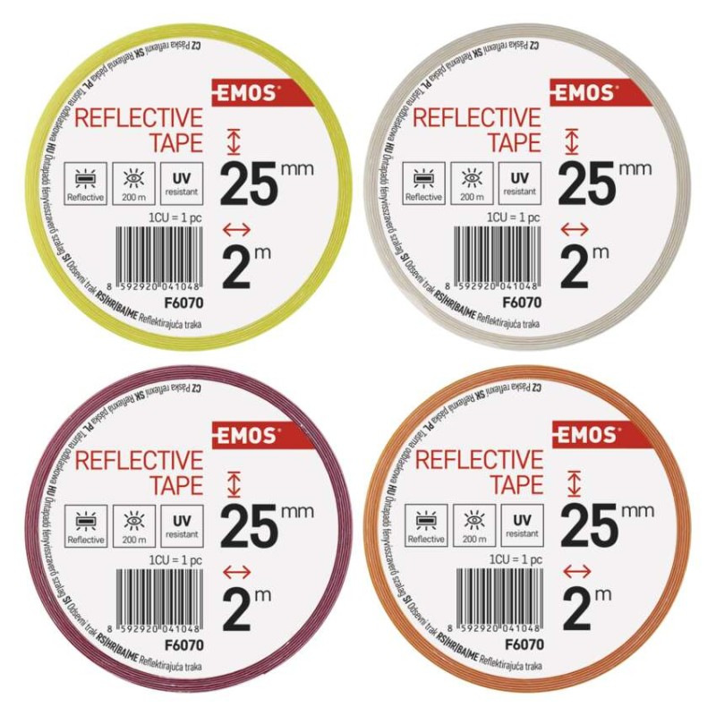 Reflexná páska 25 mm / 2m, 12 ks, display box 6