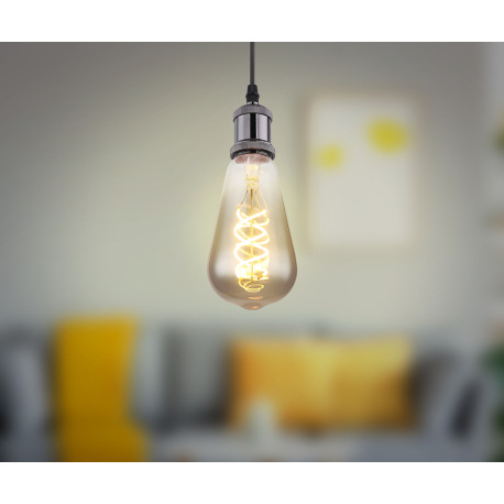 LED žiarovka, sklo dymové, stmievateľná, ø: 64mm, V: 141mm, 1x E27 LED 6.5W 230V, 220lm zdroj, 220lm 1