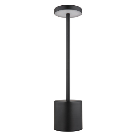 Nabíjateľná stolová lampa, kov čierny matný, plast biely, dotykové zapnutie/vypnutie, plynulé dotyko 2