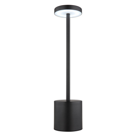 Nabíjateľná stolová lampa, kov čierny matný, plast biely, dotykové zapnutie/vypnutie, plynulé dotyko 15