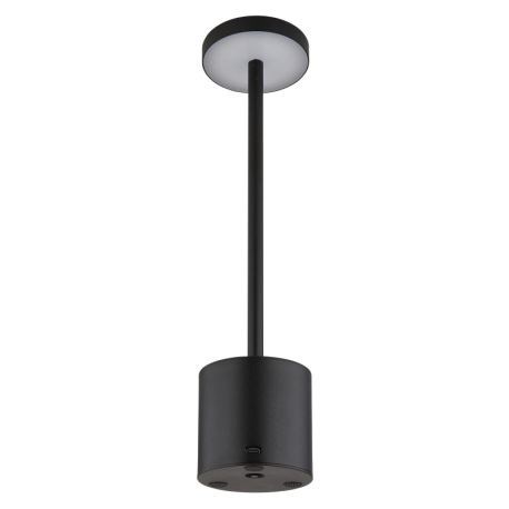 Nabíjateľná stolová lampa, kov čierny matný, plast biely, dotykové zapnutie/vypnutie, plynulé dotyko 3