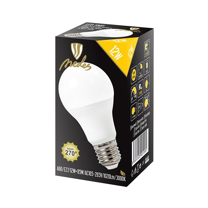 LED žiarovka 12W - A60 / E27 / SMD / 3000K - ZLS513 1