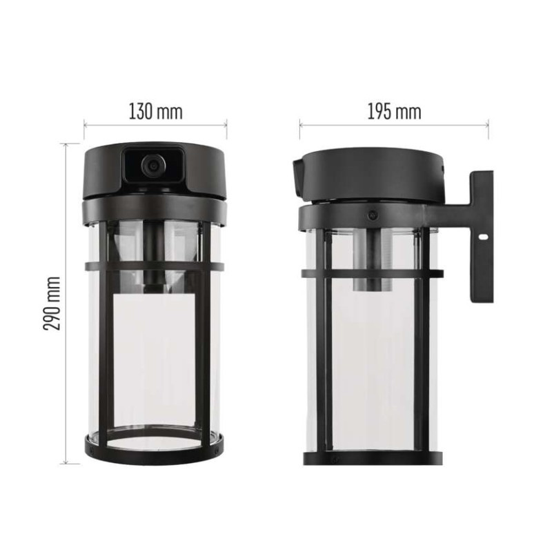 GoSmart Vonkajšia otočná kamera IP-1300 LANTERN s WiFi a svetlom, čierna