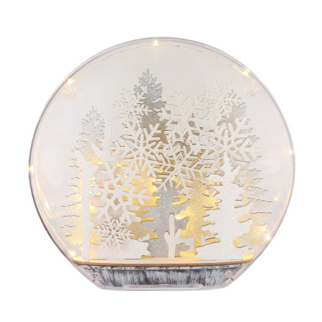 Dekoratívne svietidlo, plast číry, drevo biele, drevo striebornej farby, posuvný vypínač, DxŠxV: 260 5