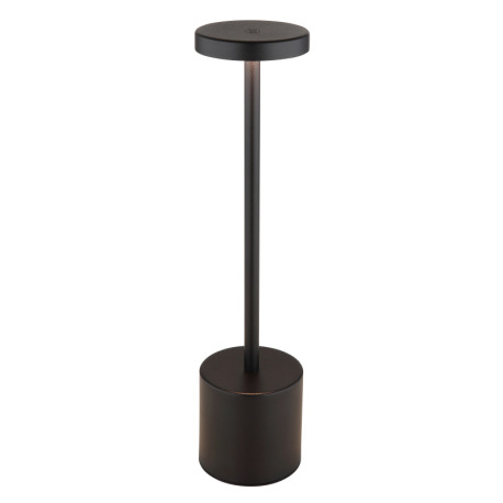 Nabíjateľná stolová lampa, kov čierny matný, plast biely, dotykové zapnutie/vypnutie, plynulé dotyko 6
