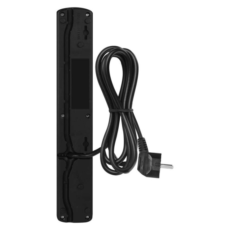 Prepäťová ochrana – 5 zásuviek, 1,5m, čierna 2