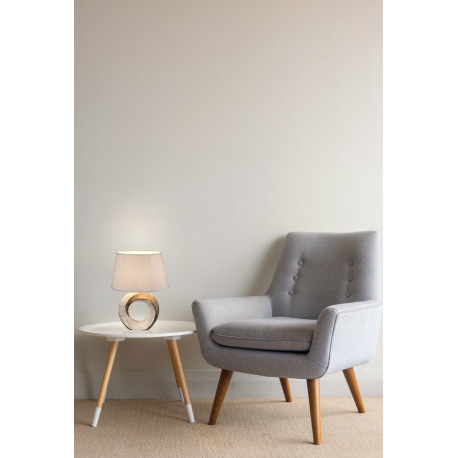 Stolová lampa, keramika, mramor, textil sivý, vypínač, DxŠxV: 310x200x415, bez žiarovky 1xE27, max. 2