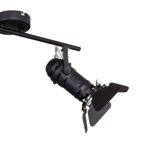 Nástenné svietidlo kov čierny matný, filmový reflektor, pohyblivé klapky, DxŠxV: 540x160x265mm, bez 5