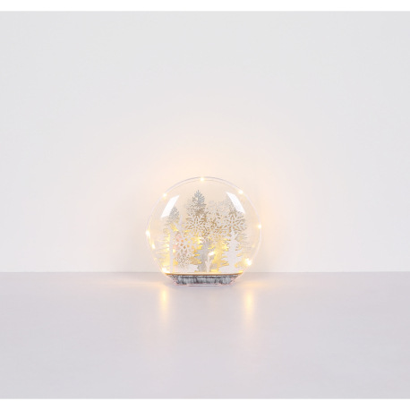 Dekoratívne svietidlo, plast číry, drevo biele, drevo striebornej farby, posuvný vypínač, DxŠxV: 260 9