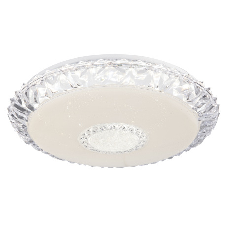 Stropné svietidlo, kov biely, akryl biely, trblietavý efekt, priehľadné akrylové krištále, stmievate