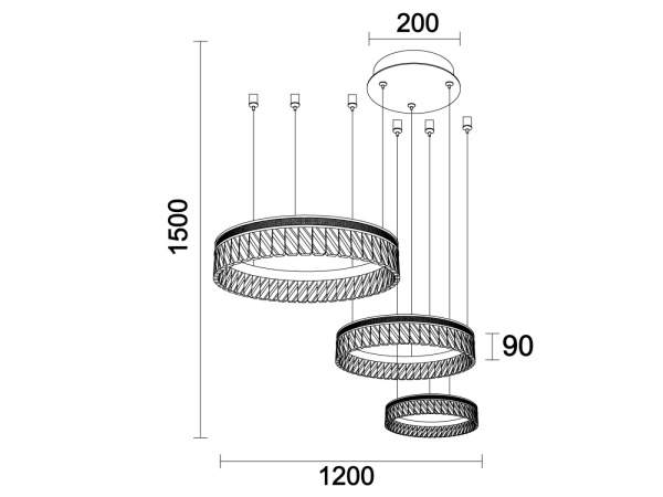 THALIA krištáľový závesný luster - N2104 9