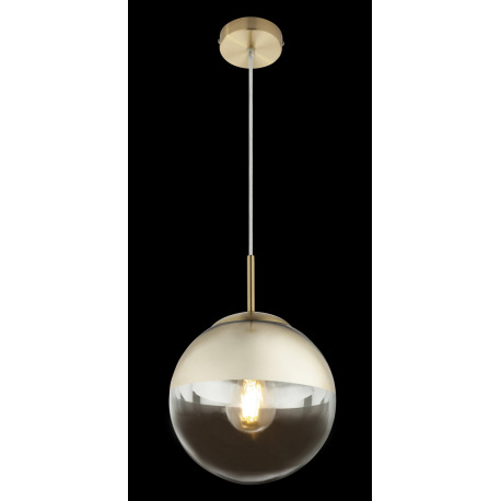 Závesné svietidlo, kov zlatý, sklo priehľadné zlaté, Ø200, V:1200, bez žiarovky 1xE27, max. 40W 230V 8