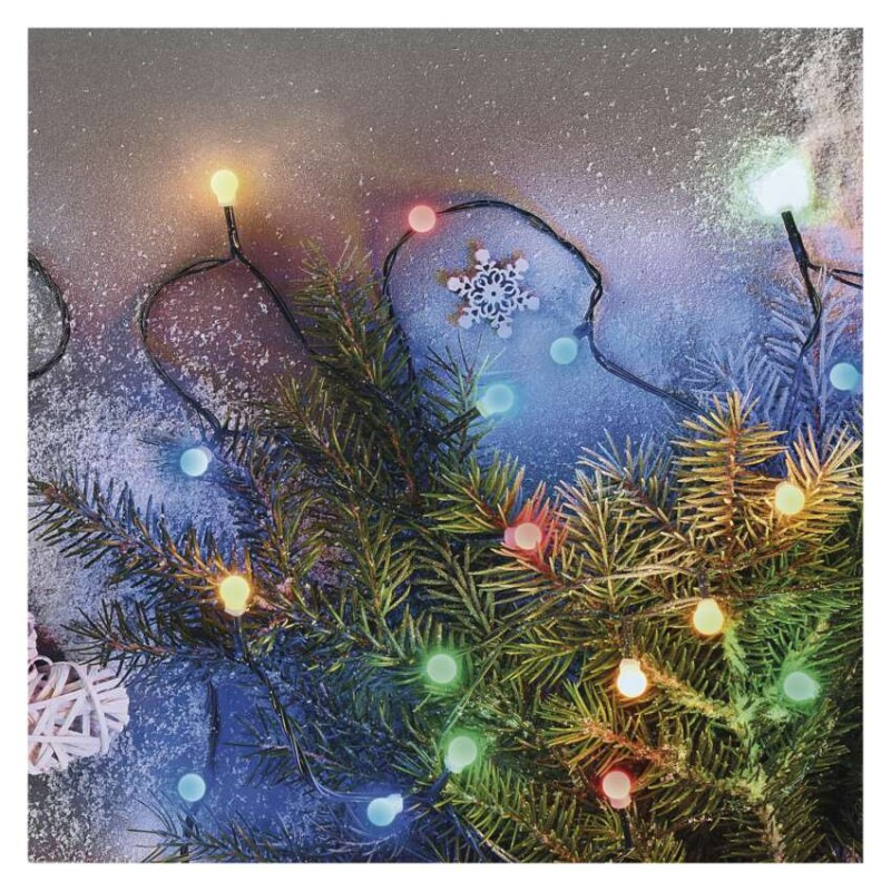 LED vianočná cherry reťaz – guličky, 20 m, vonkajšia aj vnútorná, multicolor, programy 3