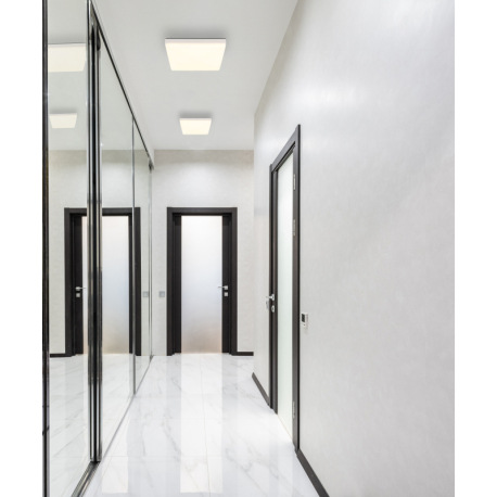 Stropné svietidlo, plast biely, DxŠxV: 300x300x50mm, vrátane LED 18W 230V, zdroj 2000lm, výstup 1090 1