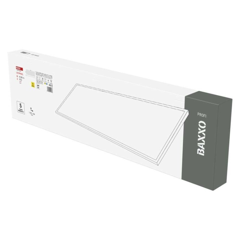 LED panel BAXXO 30×120, obdĺžnikový prisazeny biely, 36W neutr. b.