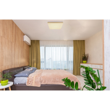 Stropné svietidlo kov biely, plast mosadz matná, akryl opál, stmievateľné, niekoľko úrovní pomocou n 1