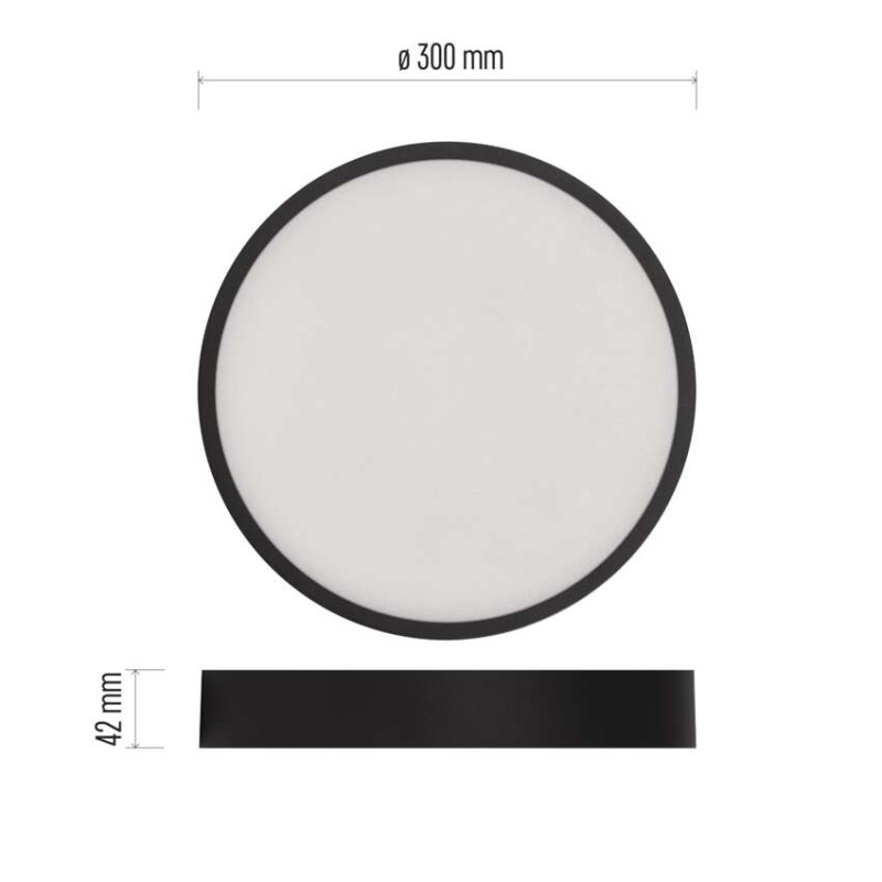 LED prisadené svietidlo, kruhové, čierne, 28,5W, CCT 2