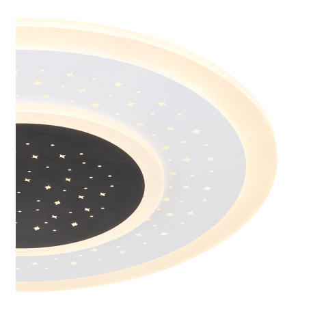 Stropné svietidlo, kov biely a čierny, akryl opál, stmievateľné, viackrokové ovládanie cez nástenný 4