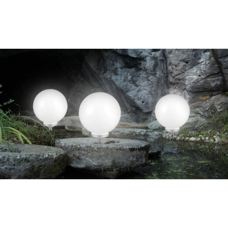 Solárne svietidlo, plast strieborný, plast biely, trvanie osvetlenia 8 hod., IP44, akumlátor 600mAh 3