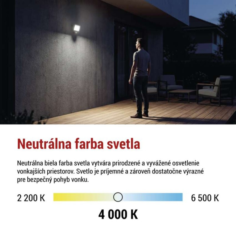LED reflektor TAMBO EVO so senzorom pohybu, 20 W, 2000 lm, IP65, čierny 8