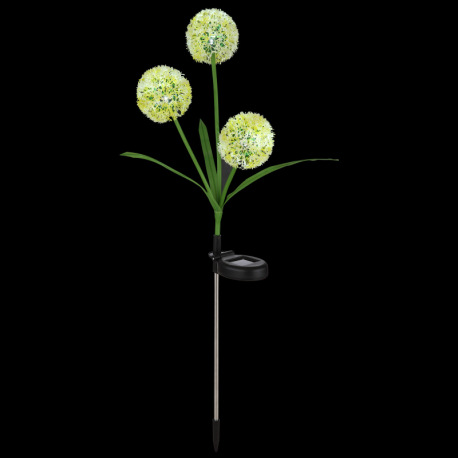 Solárne svietidlo, nerez, plast čierny, plast žltý, plast zelený, vypínač, vrátane batérií AA 200mAh 2