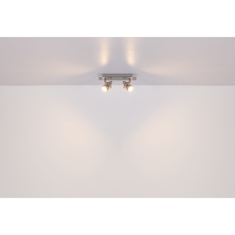 Nástenné svietidlo, kov nikel matný, kov chróm, DxŠxV: 270x80x110mm, vrátane žiarovky 2xGU10 LED 3W 7