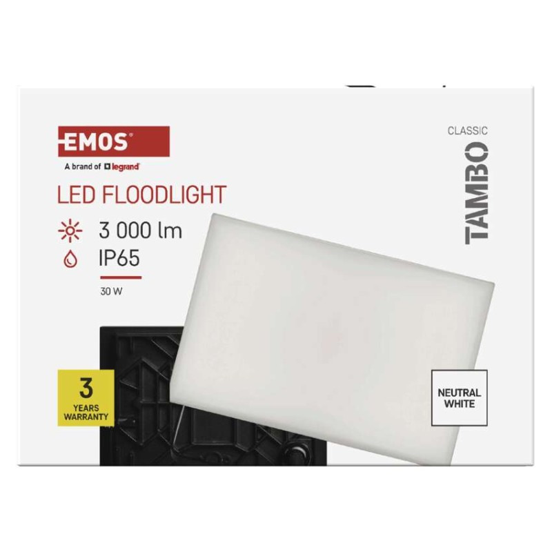 LED reflektor TAMBO, 30 W, 3000 lm, IP65, čierny 12